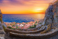 Gorgeous sunset from the top of the old town in Monemvasia