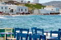 Traditional tavern by the sea in Chora, Mykonos