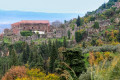 Approaching the Byzantine castle of Mystras