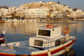 Traditional boats and houses, Naxos island
