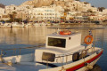 Traditional boats and houses, Naxos island