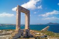 Portara, famous ancient landmark that used to be the gate to Apollo's temple, Naxos island