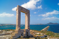 Portara, a 2,500-year-old marble doorway that used to serve as the gate of Apollo's temple, Naxos island