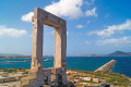 Portara, a 2,500-year-old marble doorway that used to serve as the gate of Apollo's temple, Naxos island