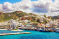 View of the port of Naxos as you approach by boat