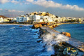 Waves crashing near the port of Naxos
