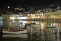 Old port of Mykonos island by night