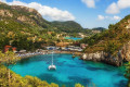Stunning green waters in Paleokastritsa, Corfu