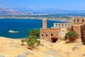 View of Palamidi castle and the bay of Nafplion city, Peloponnese (Greece)