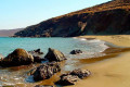 The rocky beach of Faraggas in Paros