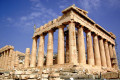 The imposing Parthenon sitting on top of the Acropolis