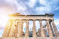 An imposing view of the Parthenon