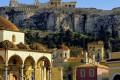 View of the Acropolis from the nearby Monastiraki Square