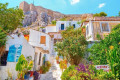 Beautiful houses in Plaka in the old otwn of Athens