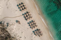 Aerial view of Plaka beach in Naxos