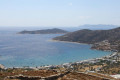 Aerial view of Platys Gialos, one of the more popular places to swim in Sifnos