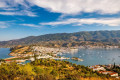 The port of Poros and town of Galatas as seen from the air