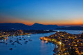 Sunset on the town of Poros