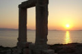 Sunset in Naxos with a view to the iconic Portara gate