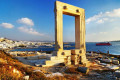 View of Portara in Naxos during sunrise