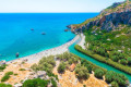 Laced with palm trees, Preveli beach lays its claim for the most exotic beach in Crete