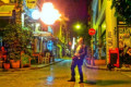 Fire eater in Psirri. You never know what you may encounter walking in the neighborhood