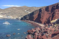 The iconic Red volcanic beach in Santorini