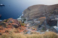 The cable car connecting Fira to the port of Santorini offers a sttunning view of the caldera