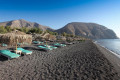 The volcanic Black Beach of Santorini