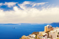 Aegean sea view panorama, Santorini island