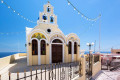 Orthodox church in Santorini, on a beautiful summer day