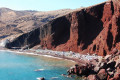 The volcanic Red Beach in Santorini