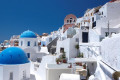Cycladic architecture on display in Fira, the capital of Santorini