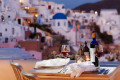 Dinner and wine in Fira, Santorini