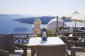 The Santorinian caldera as seen from a Fira restaurant