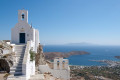 View of the landscape in Serifos from the top of the hill where a church stands