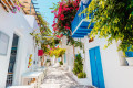 Picturesque alley in Naousa, Paros