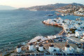 Cycladic windmills overlooking the port of Mykonos
