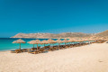 The sandy beach of Elia in Mykonos