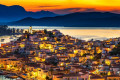 The village of Poros during sunset