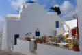 Cafe behind a church in the village of Artemonas