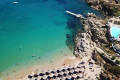 The famous Super Paradise beach as seen from above