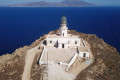 Aerial view of the Armenistis Lighthouse