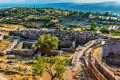 Aerial view of the Citadel and burial complex of Mycenae