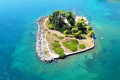 Aerial view of Pontikonisi (Mouse island)