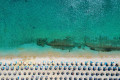 Aerial view of Kalafatis, one of the more popular Mykonian beaches