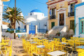 Beautiful square in Chora, the main town of Serifos