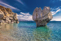 Rock formations on Preveli beach in Crete