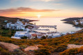 Sunset on the village of Loutra in Kythnos