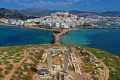 Aerial view of the iconic Portara of Naxos